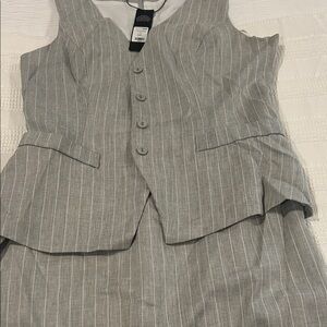 Fashion Nova Women’s Gray Pinstripe Dress